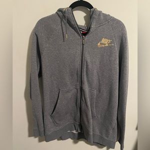 Nike Hoodie in Gray and Gold Foil